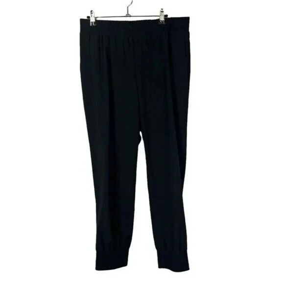 Aqua Black Tapered Leg Elastic Waist Jogger Pants S - Picture 1 of 4
